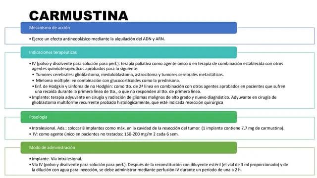 Carmustina: Mecanismo de acción y efectos antineoplásicos - Cómo actúa la carmustina carmustina mecanismo de accion - Cómo actúa la carmustina